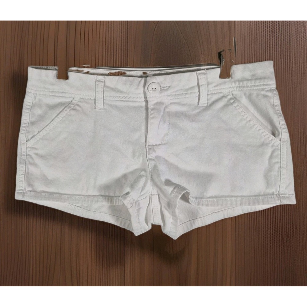 Y2k Style White Mini Low Rise Shorts Women's Size 5 White Low Rise Denim Shorts